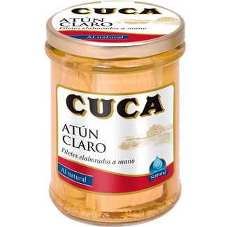 CUCA atún claro al natural filetes elaborados a mano tarro 117 g neto escurrido