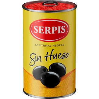 SERPIS aceituna negras cacereñas sin hueso lata 130 g neto escurrido