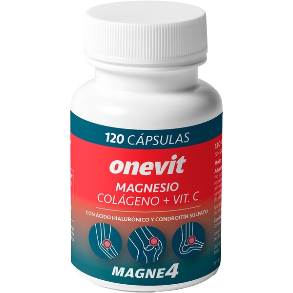 Magne 4 Magnesium Kollagen + Vitamin C mit Hyaluronsäure und Chondroitinsulfat Topf 120 Kapseln Gemüse