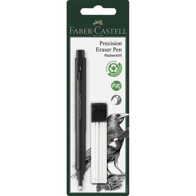 Blíster con portagoma de precisión más recambios Faber-Castell.