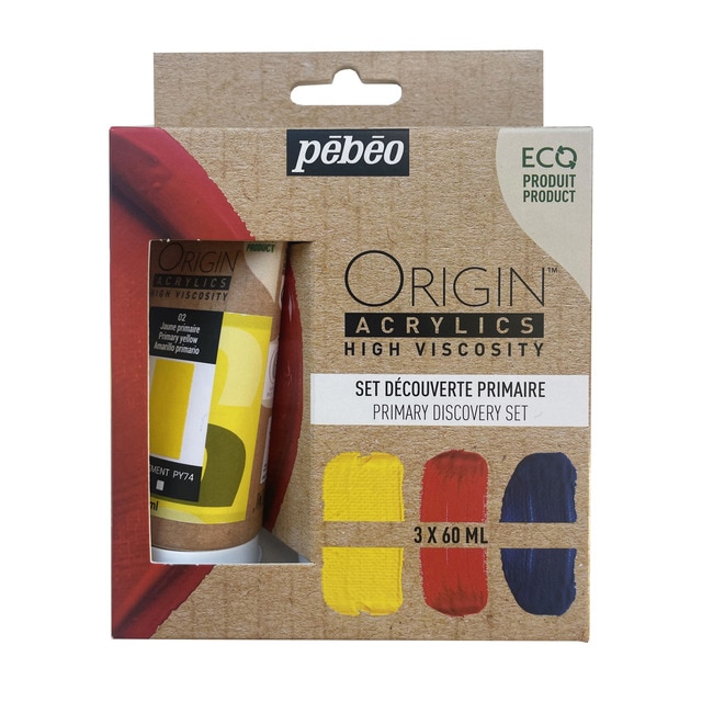 Acrilico mate set 3x 60 ml origin primarios.