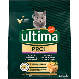 ULTIMA Pro+ pienso para gatos adultos esterilizados con pollo bolsa 375 g