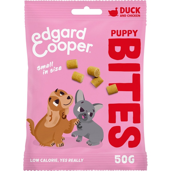 Snack für Hundewelpen Edgard & Cooper Bites Ente und Hühnchen Behälter 50 g