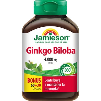 JAMIESON Ginkgo Biloba 4.000 mg Blätter Flacon 60+30 Kapseln trägt zur Erhaltung des Gedächtnisses bei