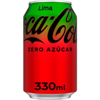 COCA-COLA ZERO refresco de cola sin azúcar sabor lima lata 33 cl