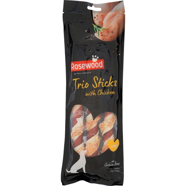 Snack als Stick für erwachsene mittlere und große Hunde mit Hähnchen Behälter 240 g