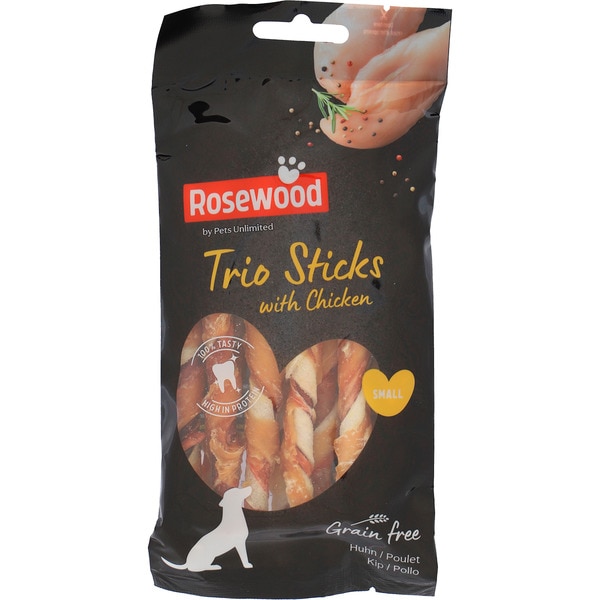 Snack als Stick für erwachsene kleine Hunde mit Hähnchen Behälter 100 g