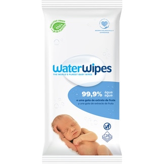 WATER WIPES toallitas para bebés sin químicos y sin perfume Paket 28 Einheiten contienen agua y extracto vegetal de semilla de pomelo