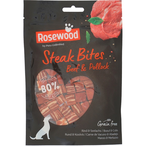 Snackwürfel für ausgewachsene Hunde mit Rind und Kabeljau Grain Free Behälter 100 g