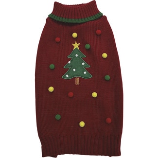 FRED&RITA jersey para perros con estampado árbol de Navidad y pompones talla 30 cm 1 unidad