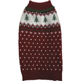 FRED&RITA Hundepullover in Grau mit Mäanderprint und Weihnachtsbäumen Größe 30 cm 1 Einheit