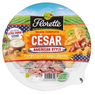 Florette Salada César American Style com Frango, Bacon e Queijo Cheddar embalagem 200 g