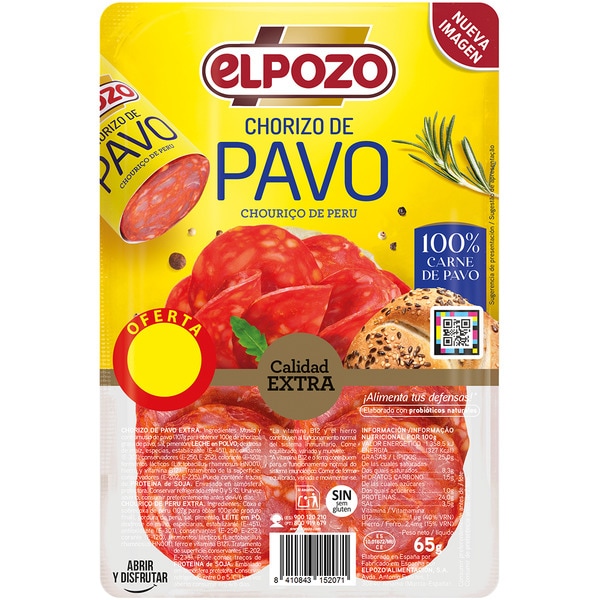 Puten-Chorizo Extraklasse in Scheiben Behälter 65 g glutenfrei