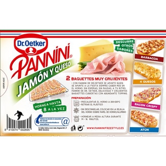 Jamón y queso 2 baguettes estuche 250 g - Dr.oetker Pannini