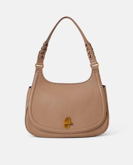 bandolera efecto piel con asa trenzada