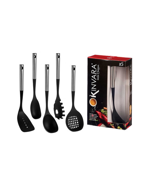 Set 5 utensilios mango acero