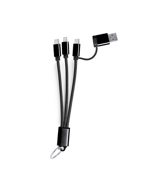 Cable cargador triple conexión Micro USB, Tipo C y Lightning 5V DC 2