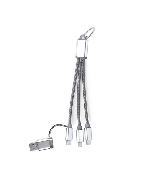 Cable cargador triple conexión Micro USB, Tipo C y Lightning 5V DC 2