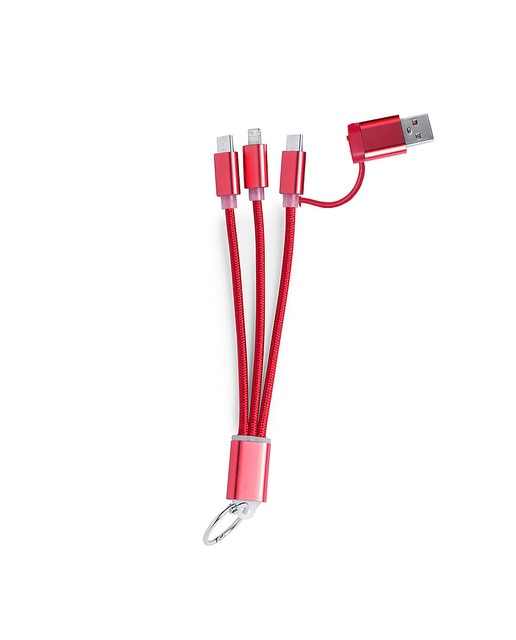 Cable cargador triple conexión Micro USB, Tipo C y Lightning 5V DC 2