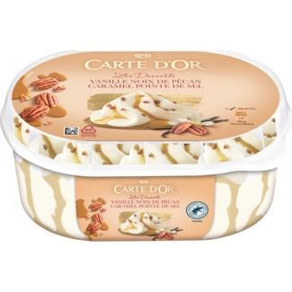 Carte D'Or Gelado de Vanilla e Noz Pécan Les Desserte embalagem 825 ml