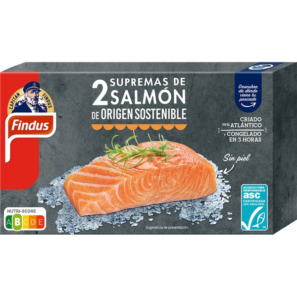 supremas de salmón sin piel 2 unidades estuche 200 g