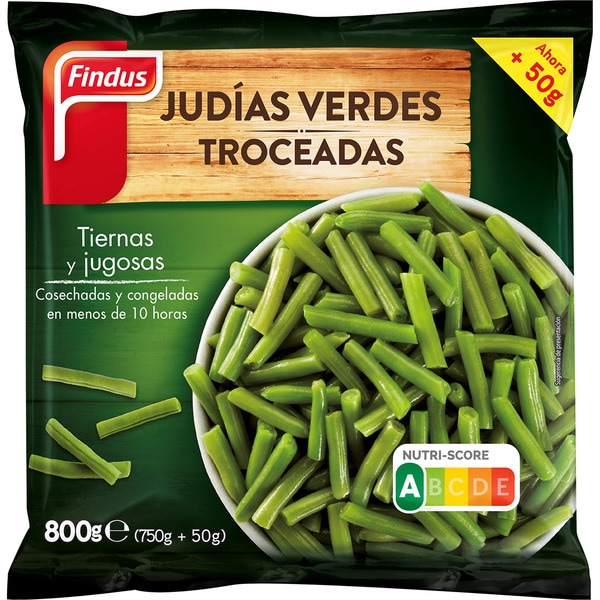 judías verdes troceadas bolsa 800 g