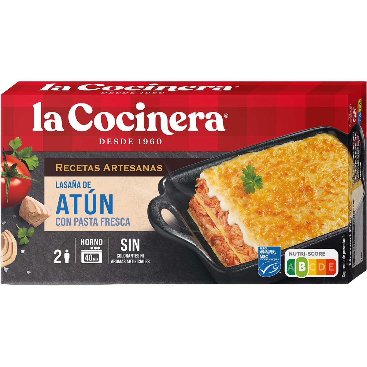 lasaña de atún 2 raciones