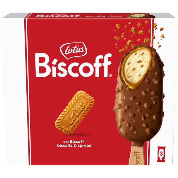 Biscoff chocolate covered caramelised biscuit ice cream 3-pack box 270 ml