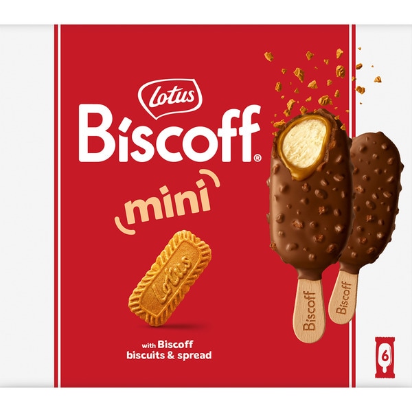 Biscoff mini bonbon ice cream treat with chocolate and biscuit 6-pack box 360 ml