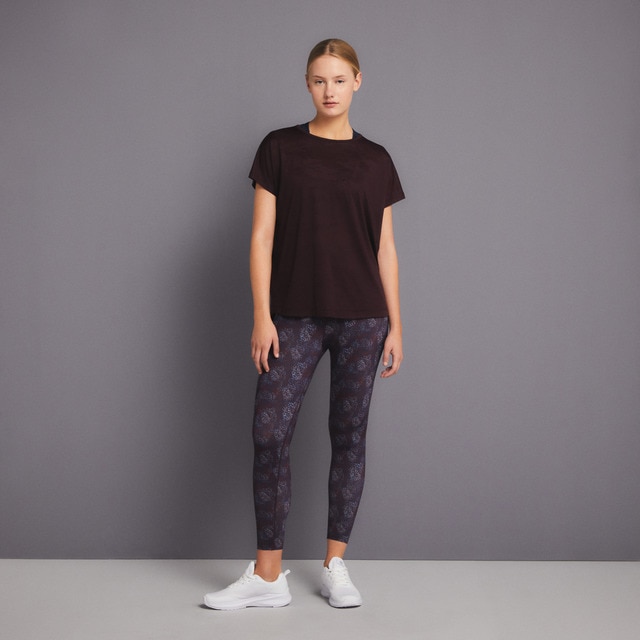 Camiseta jacquard de training manga corta de mujer