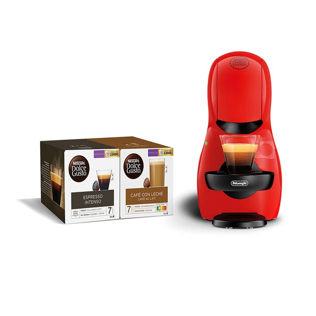 Cafetera de cápsulas manual De´Longhi Piccolo XS EDG210.R+BDL para capsulas Nescafé Dolce Gusto