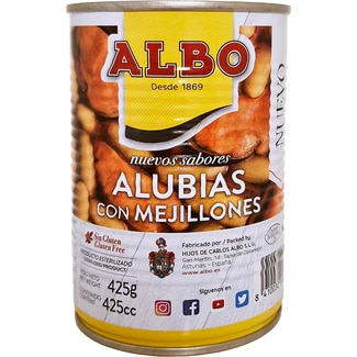 ALBO alubias con mejillones sin gluten lata 425 g
