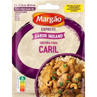 Margão Express Mistura para Caril sabor Indiano embalagem 20 g