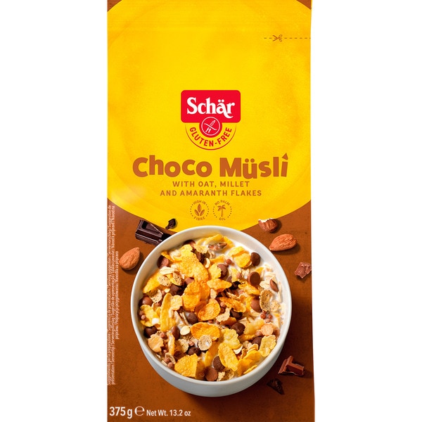 Choco-Müsli mit Haferflocken, Hirse und Amaranth glutenfrei und ohne Palmöl Paket 375 g
