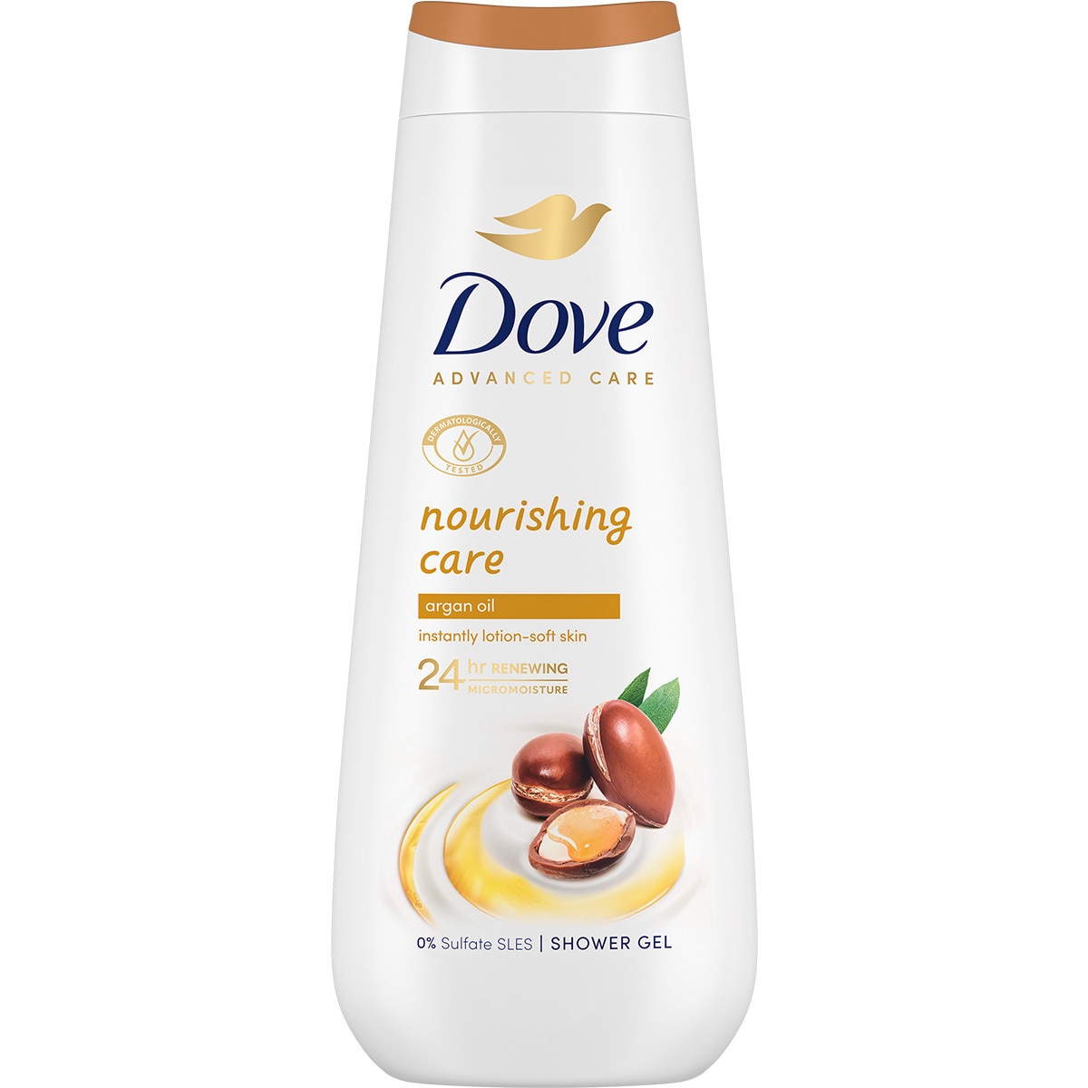 Dove Gel de Banho Advanced Nourishing Care Óleo de Argão, 600 ml