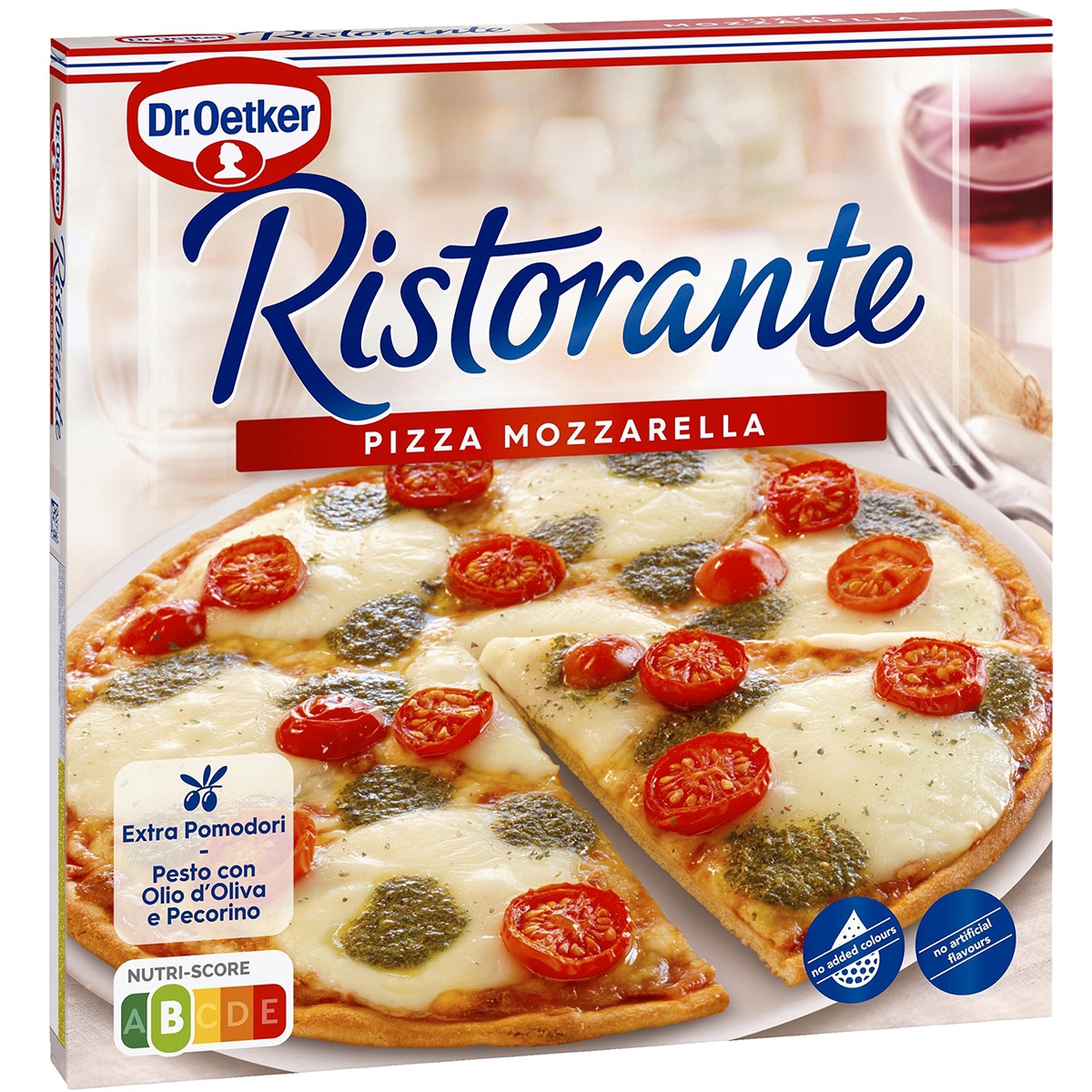 pizza con mozzarella fresca y salsa pesto Mozzarella