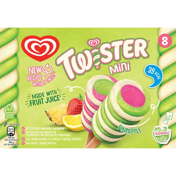 Mini Twister mit Fruchtsaft, glutenfrei, 8 Stück Karton 400 ml