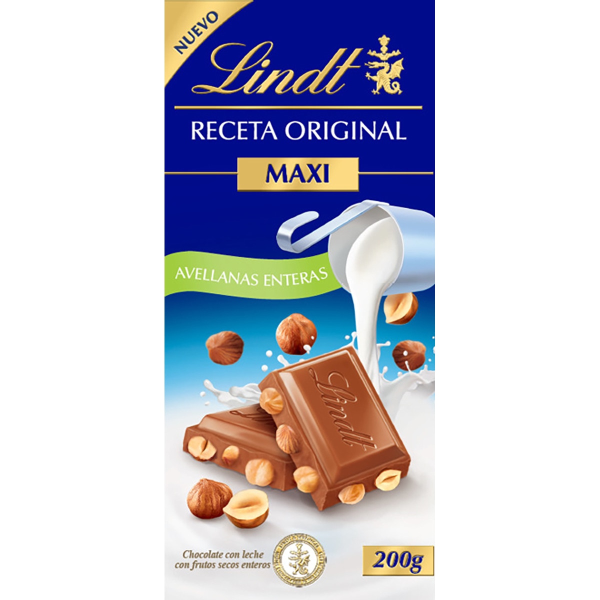 Receta Original Maxi chocolate con leche y avellanas enteras