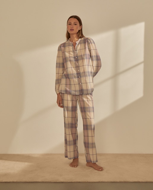 Pijama largo botones de mujer