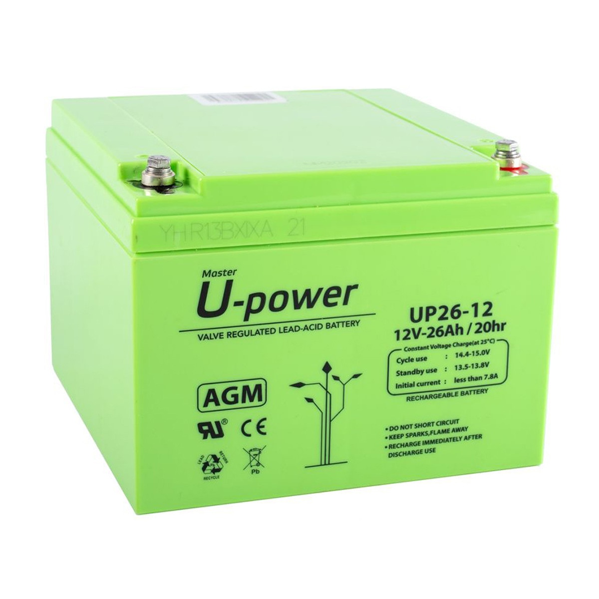 MASTER POWER – Batería AGM Monoblock UP26-12 12V 27,6Ah.