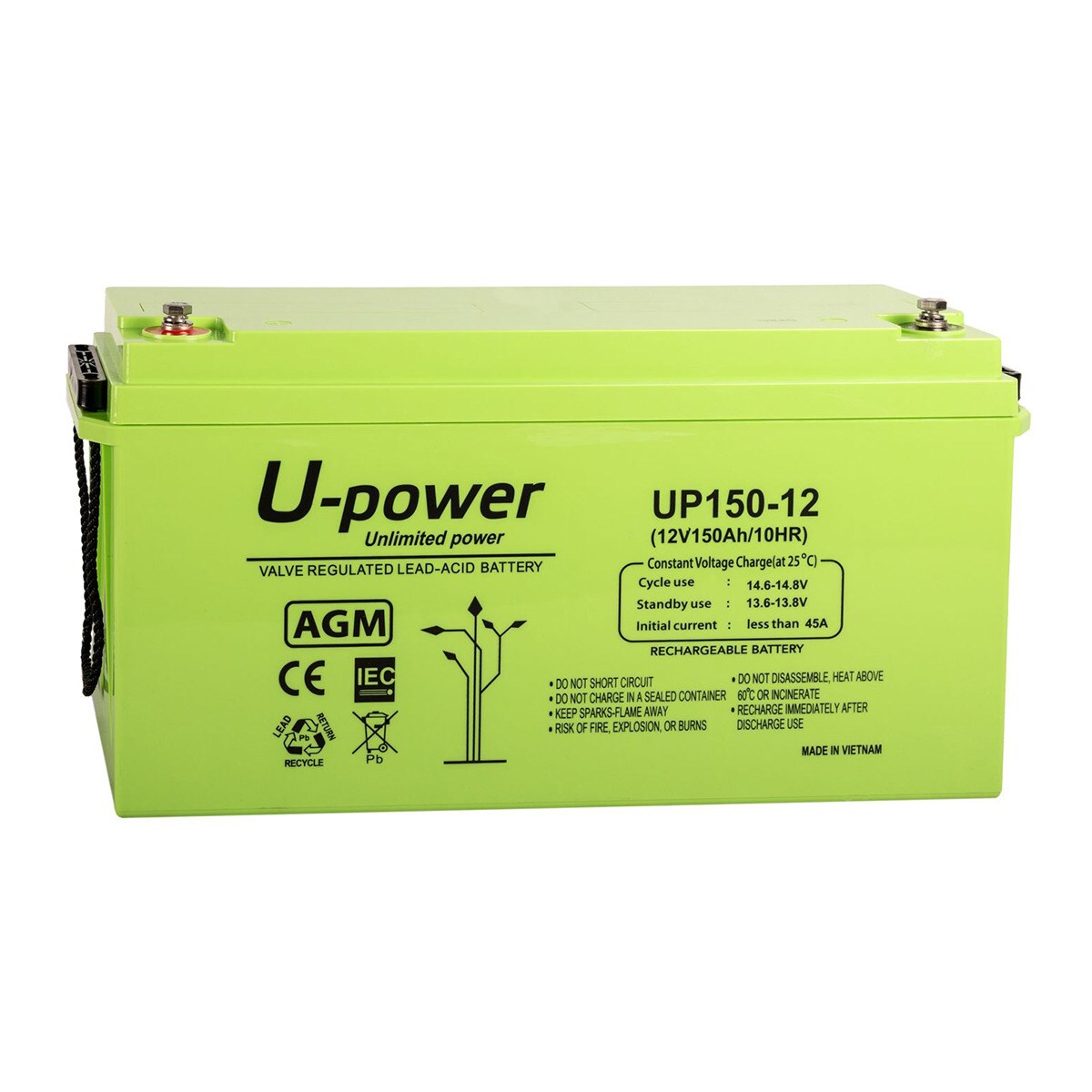 MASTER POWER – Batería AGM Monoblock UP150-12 12V 160,5Ah.