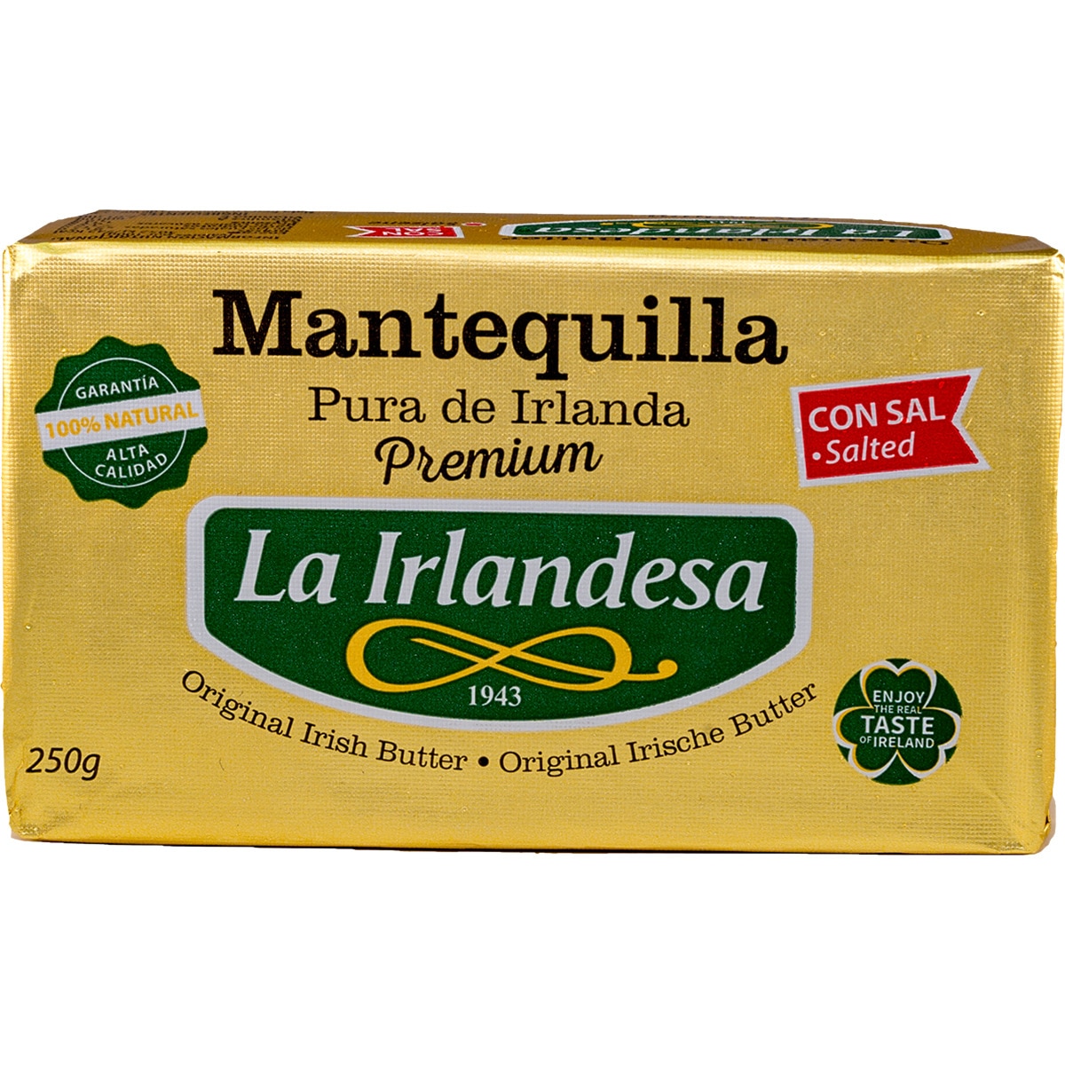 mantequilla irlandesa con sal pastilla 250 g · LA IRLANDESA ...