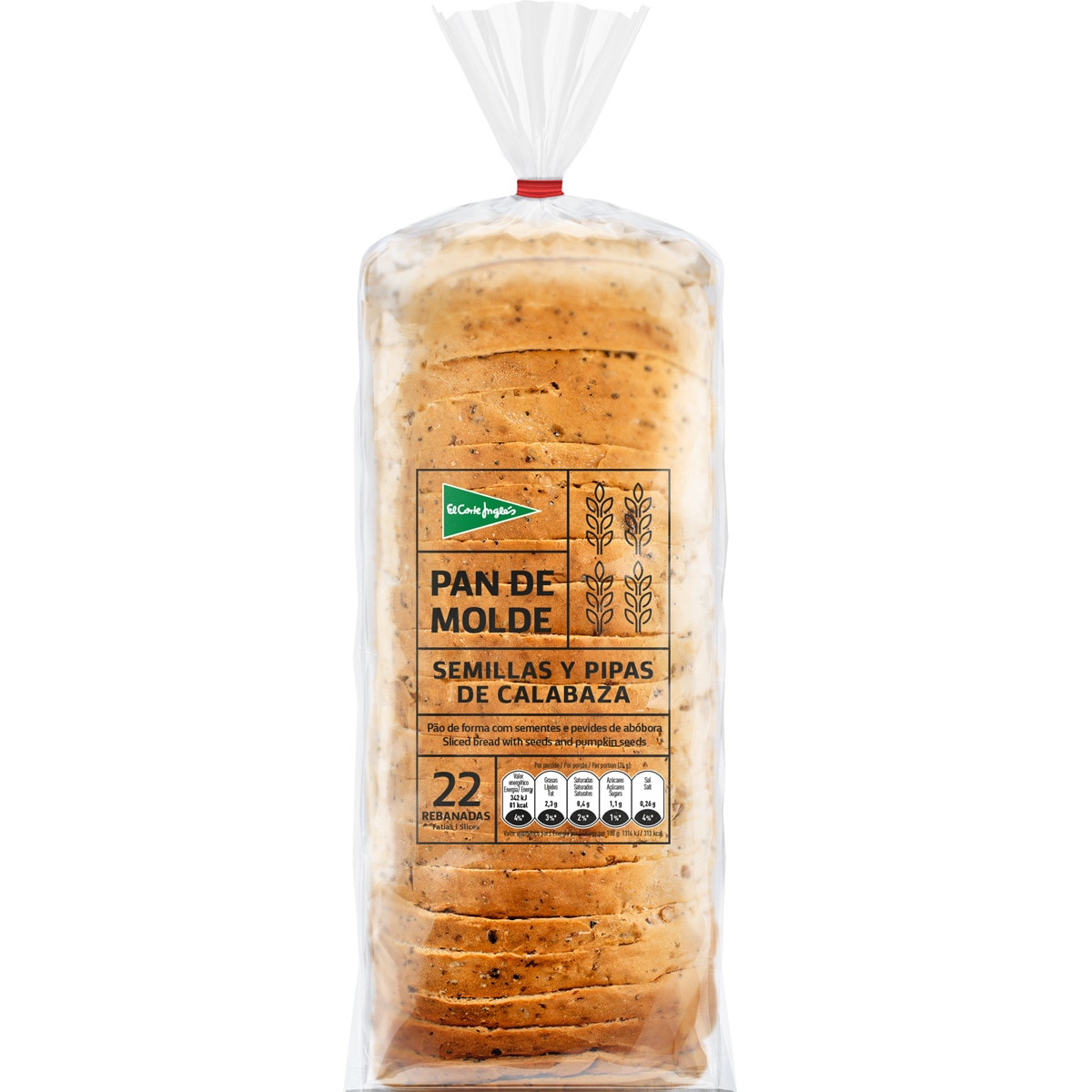 pan de molde con semillas y pipas de calabaza