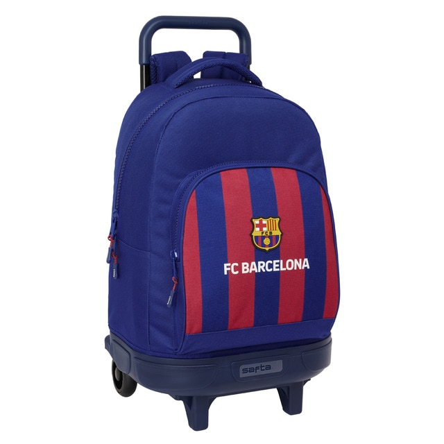 Mochila grande con ruedas compact extraible F.C. Barcelona Safta azul marino y granate