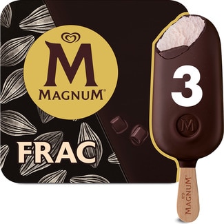 Frac helado de nata cubierto de chocolate negro sin gluten 3 unidades estuche 270 ml - Magnum