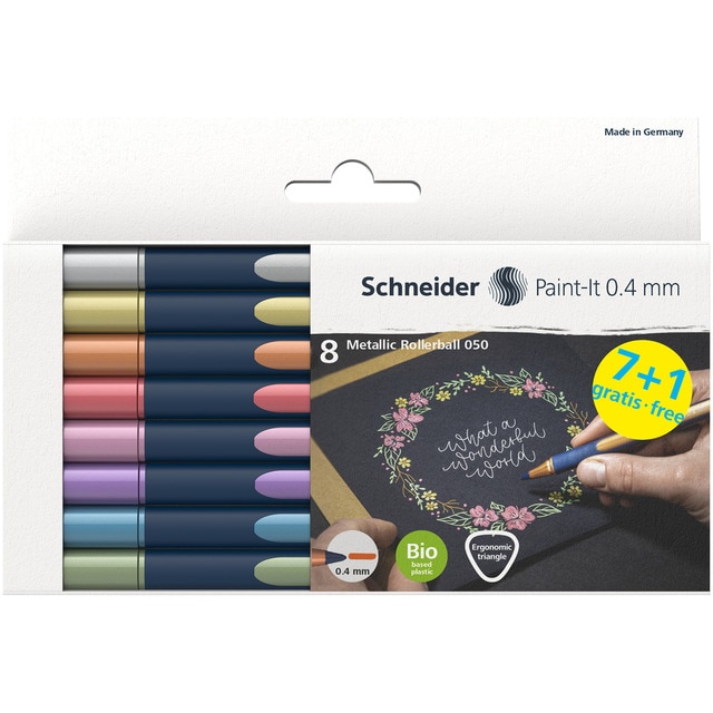 Caja Metallic Rollerball PAINT-IT 050 - 8 piezas Schneider multicolor.