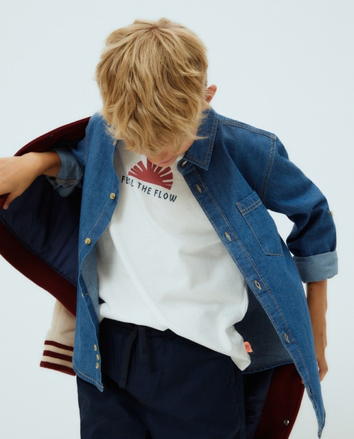 Camisa vaquera de niño con manga larga