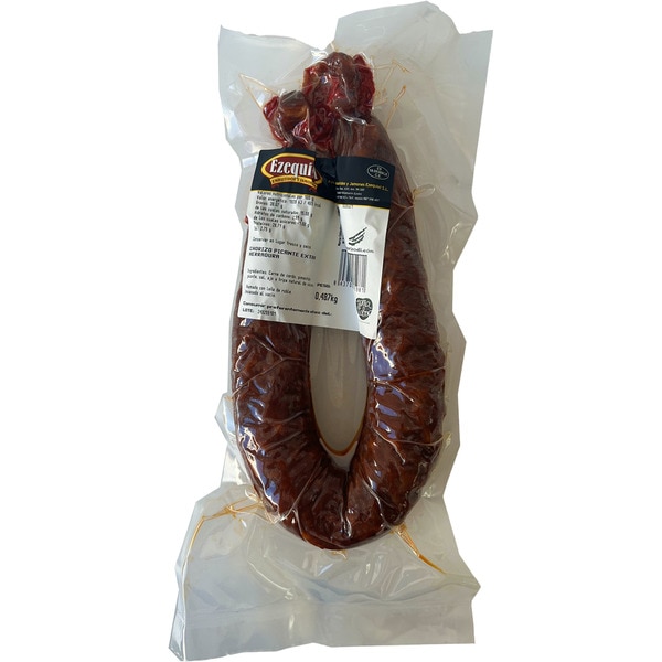 chorizo de herradura picante extra al vacío sin gluten peso aproximado pieza 425 g