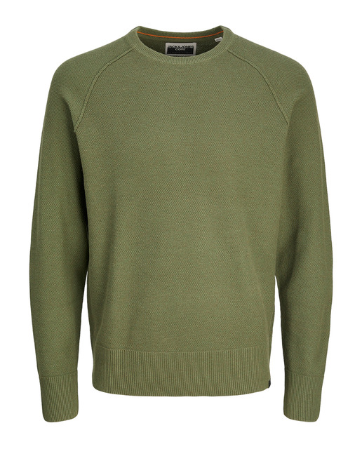 Jersey de punto con cuello redondo y manga larga para hombre
