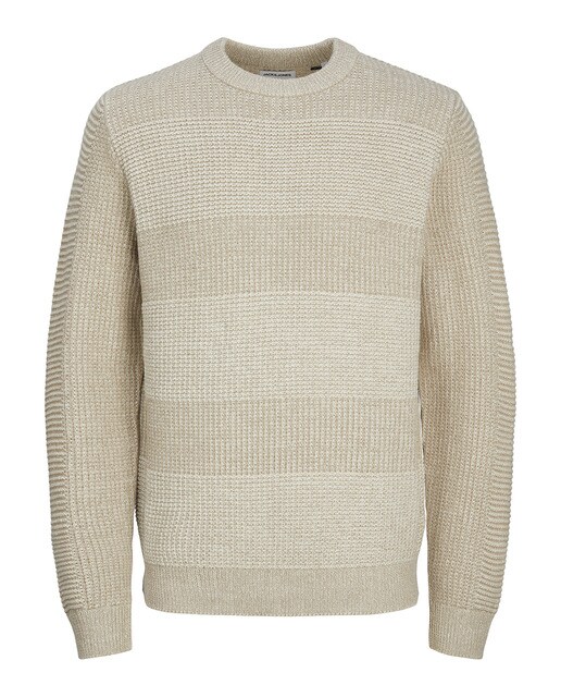Jerse estructura de cuello redondo de hombre